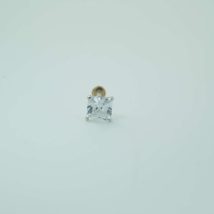 "Modern Elegance: Elevate your style with our square-shaped white nose pin