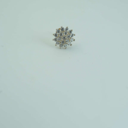 "Timeless Elegance: The Classic White Stone Nosepin"
