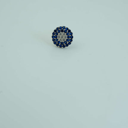 "Where Serenity Meets Grace: Blue Stone Nosepin with a White Sparkle"