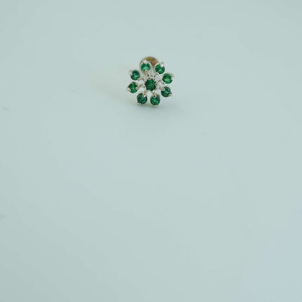 "Bold Green, Timeless Elegance: The Perfect Green Stone Nosepin"