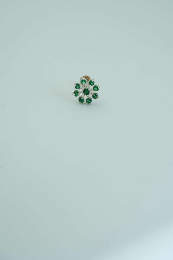 "Bold Green, Timeless Elegance: The Perfect Green Stone Nosepin"