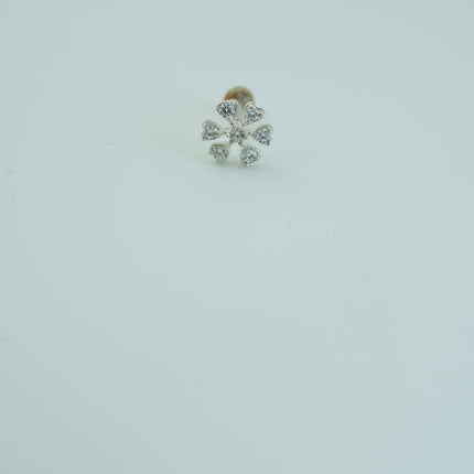 "Subtle Sophistication: Shine Bright with a White Stone Nosepin"