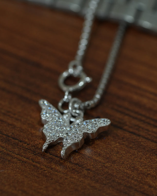 "Silver Butterfly Watch Charm – Graceful Elegance on Your Wrist"