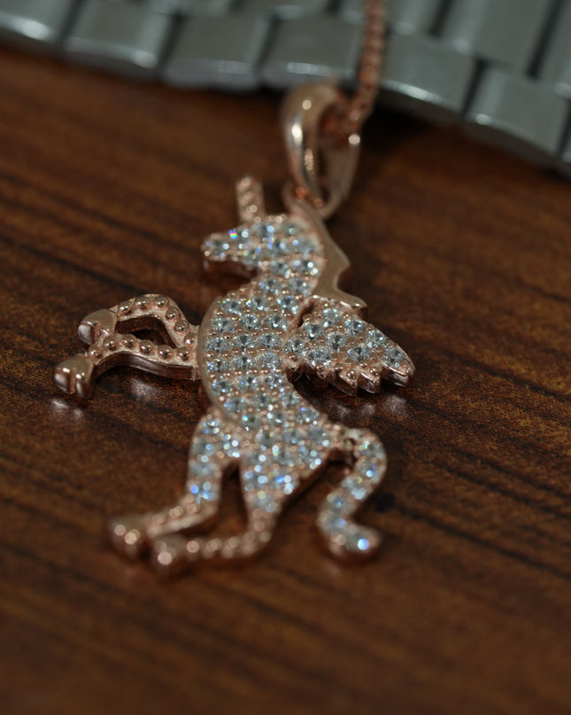 Silver Unicorn Watch Charm in Rose Gold Plating – Whimsical Elegance