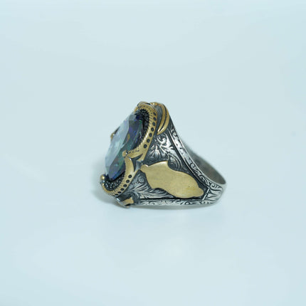 SILVER TURKEY RING BOLD