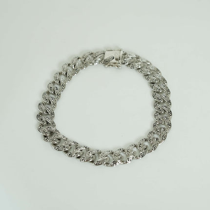 Men Silver Bracelet Shadow Band