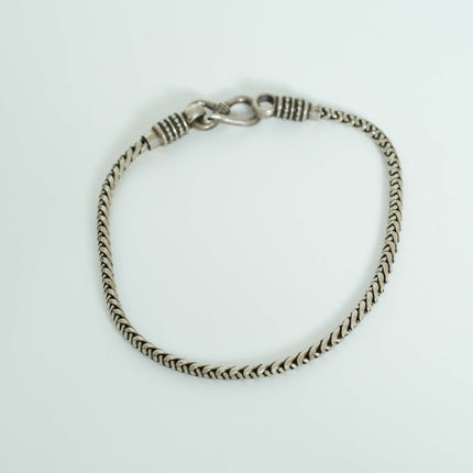 Men Silver Bracelet Round Curve