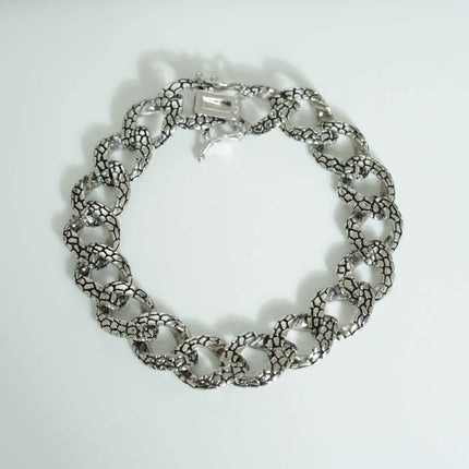 Men Silver Bracelet Infinity Link