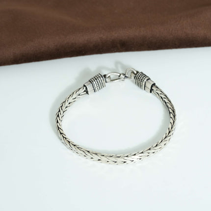 Men Silver Bracelet Valor Cuff