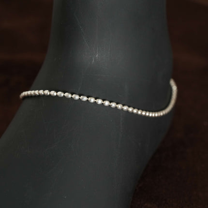 Starlit Charm - Silver Anklet