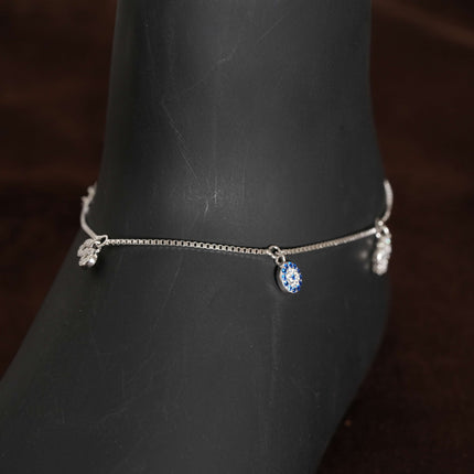 Starlit Vine - Silver Anklet