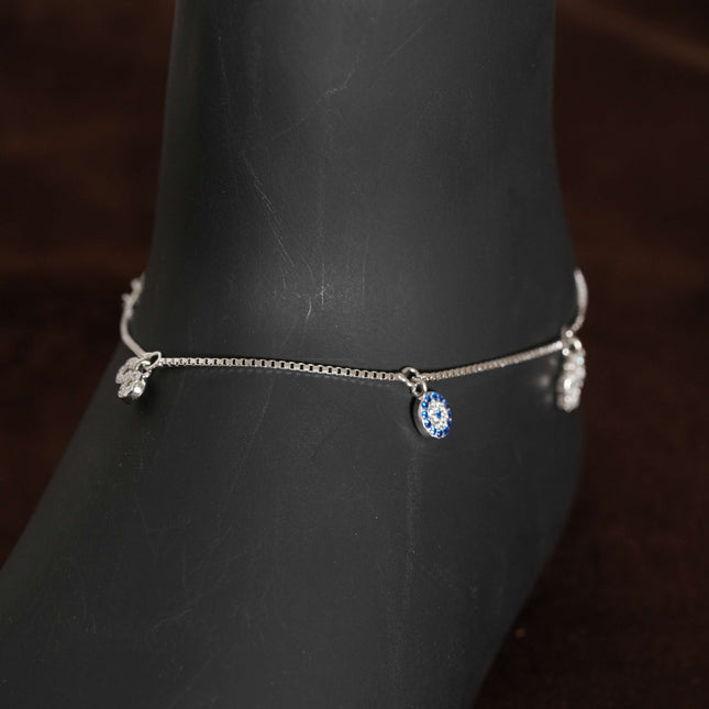 Starlit Vine - Silver Anklet