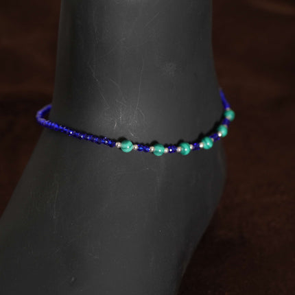 Ocean Breeze Blue Silver Anklet