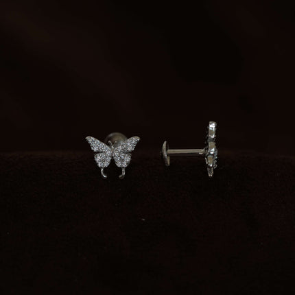 SILVER EARRING BUTTERFLY SHAPED