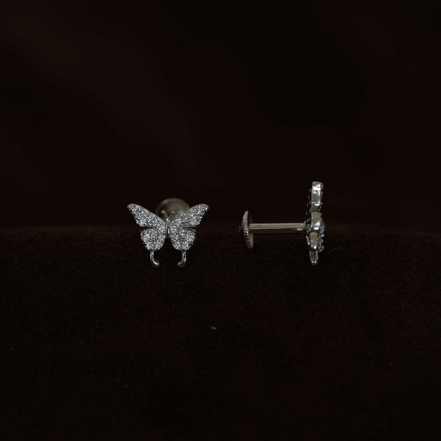 SILVER EARRING BUTTERFLY SHAPED
