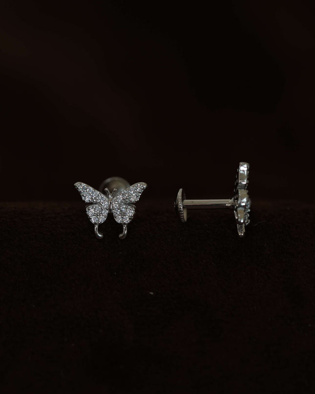 SILVER EARRING BUTTERFLY SHAPED