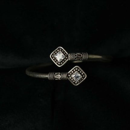"Silver Oxidized Kada - Grace with a Vintage Touch"