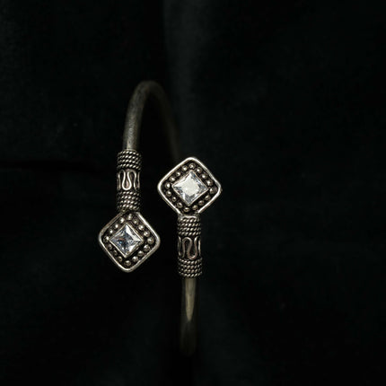 "Silver Oxidized Kada - Grace with a Vintage Touch"