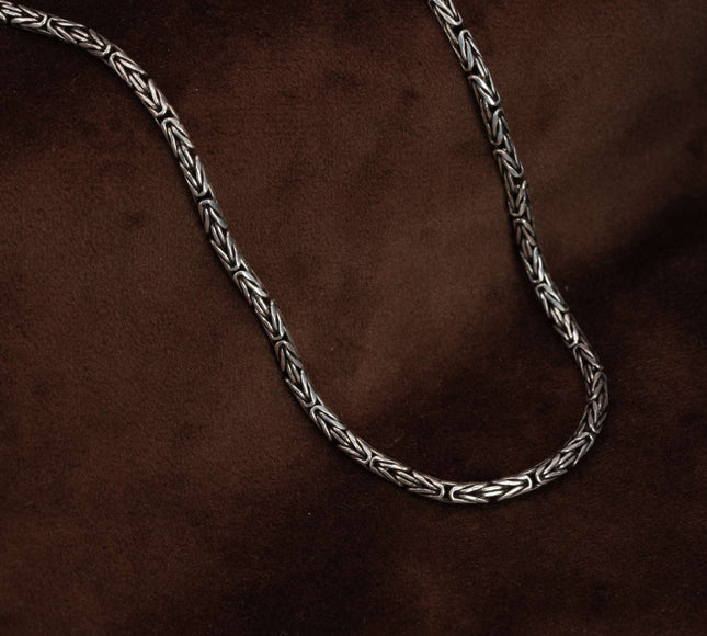 Silver Men Oxide Chain