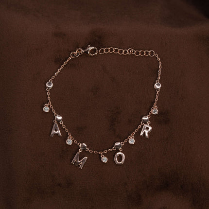 Amor Charms Silver Bracelet –