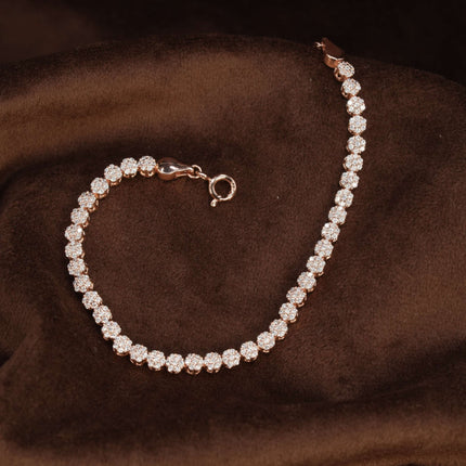 Rose Gold Echo of Elegance – Classic Women’s Silver Bracelet