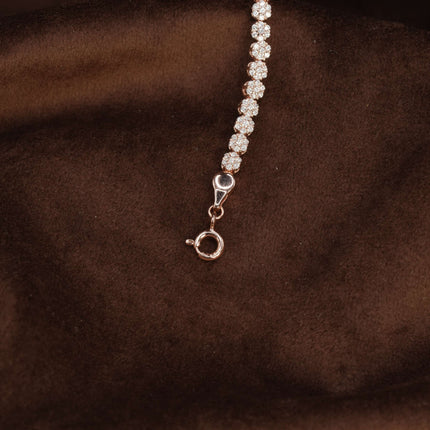 Rose Gold Echo of Elegance – Classic Women’s Silver Bracelet