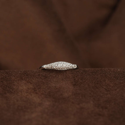 Frosted Fern Ring – Nature-Carved Silver Women’s Ring