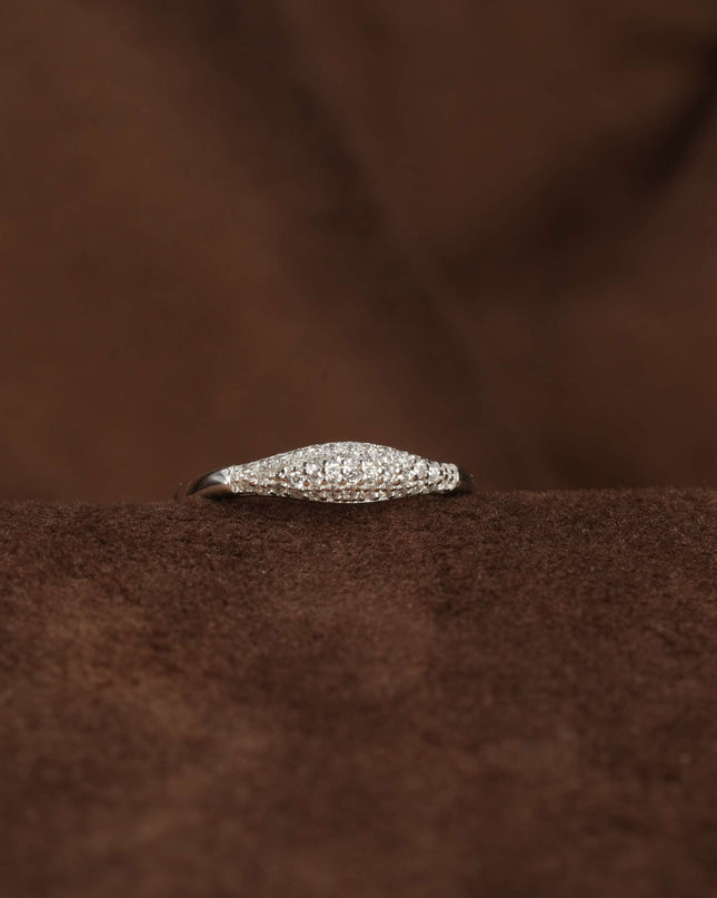 Frosted Fern Ring – Nature-Carved Silver Women’s Ring