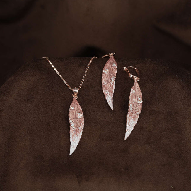 Elysia Blush –  Silver Pendant Set