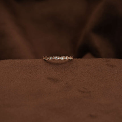 Crystal Halo Women's Silver Band Ring