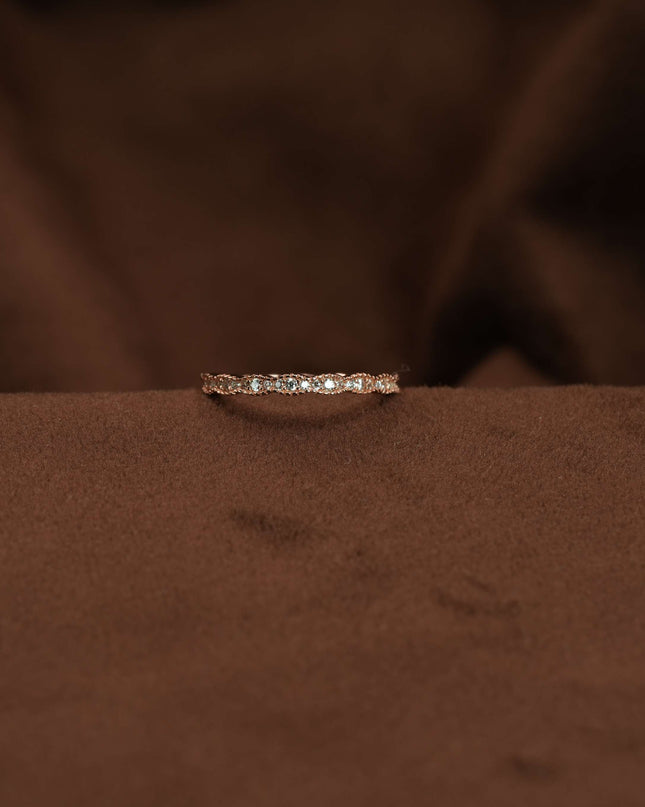 Crystal Halo Women's Silver Band Ring