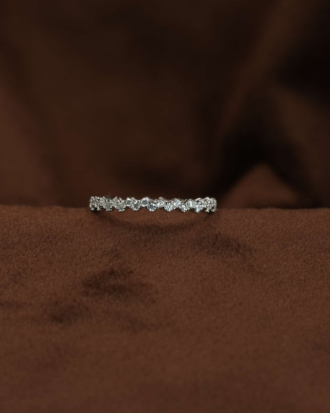 Aurora Glint Women's Silver Ring with Stone