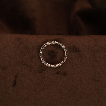 Crystal Halo Women's Silver Band Ring