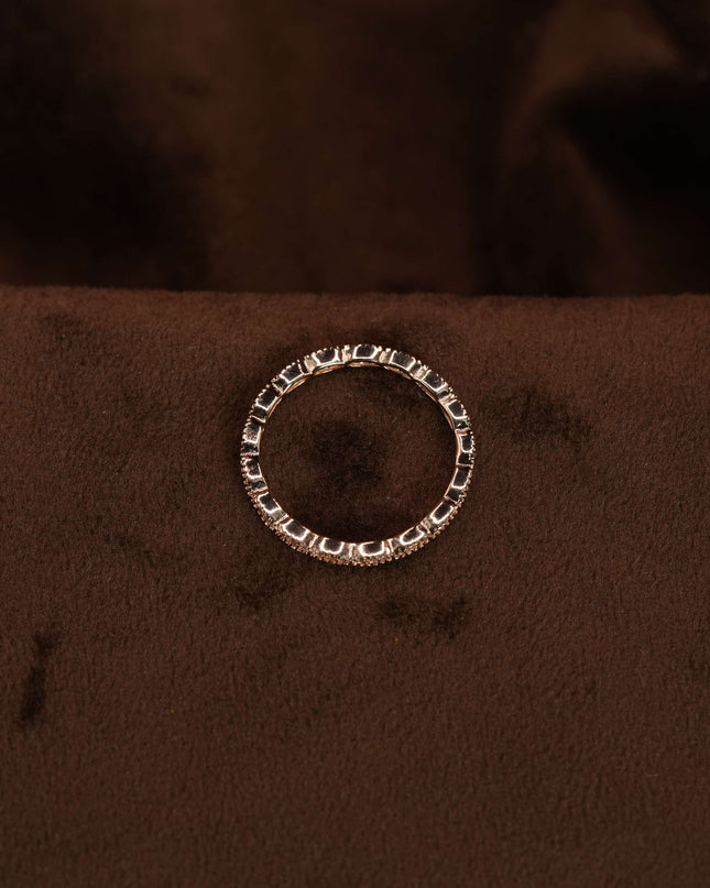 Crystal Halo Women's Silver Band Ring