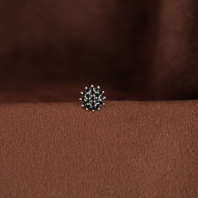 Silver Nose Pin Black