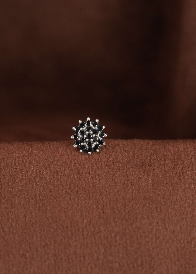 Silver Nose Pin Black