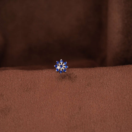 "Cool Elegance: The Striking Beauty of a Blue Stone Nosepin"