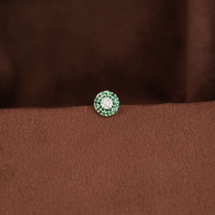 Silver Ele Green Nosepin