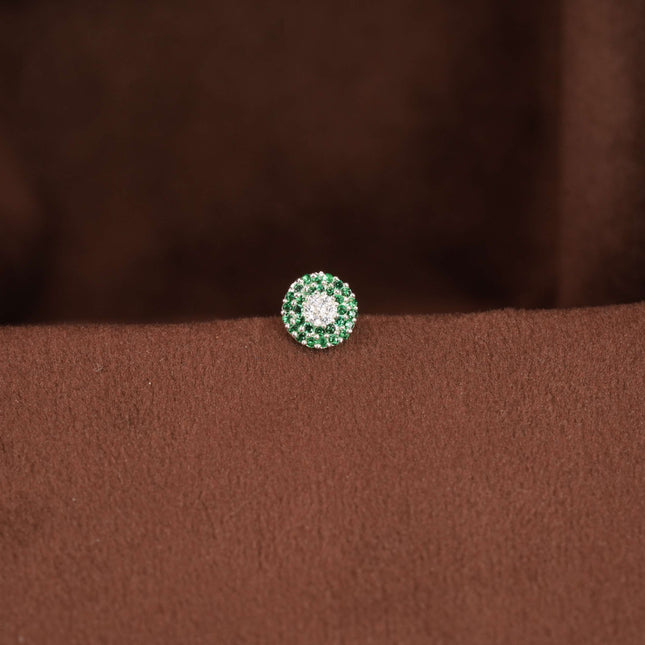 Silver Ele Green Nosepin