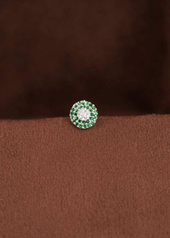 Silver Ele Green Nosepin