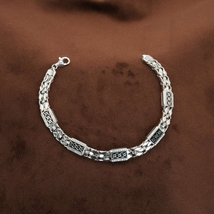 Warrior Oxidised Silver Men’s Bracelet