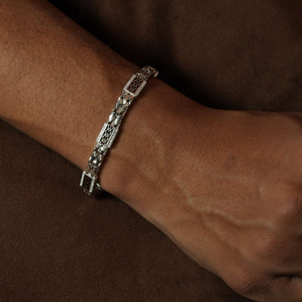 Warrior Oxidised Silver Men’s Bracelet