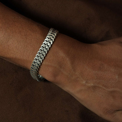 Tribal Edge Oxidised Silver Men’s Bracelet