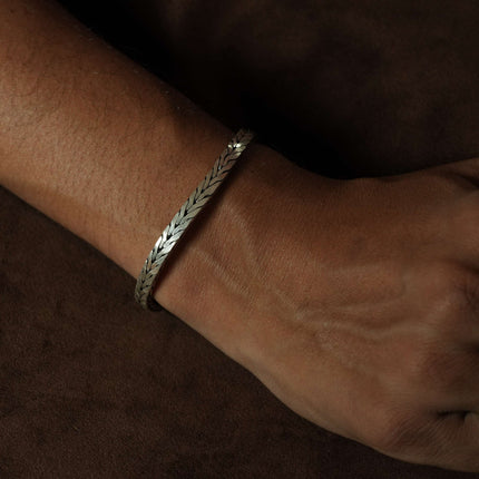 Men Silver Bracelet Valor Cuff