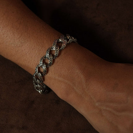 Men Silver Bracelet Infinity Link