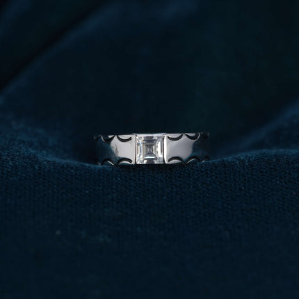 Bold Crest Silver Ring