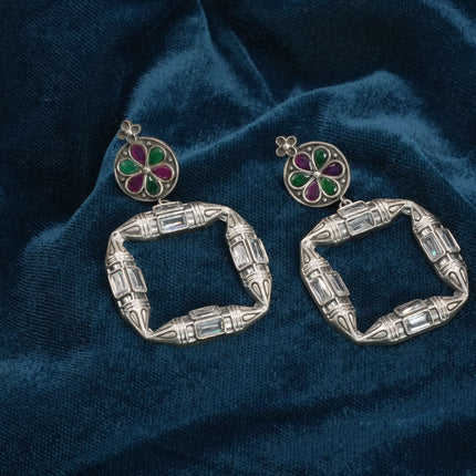 Silver Bloom Petal Earrings
