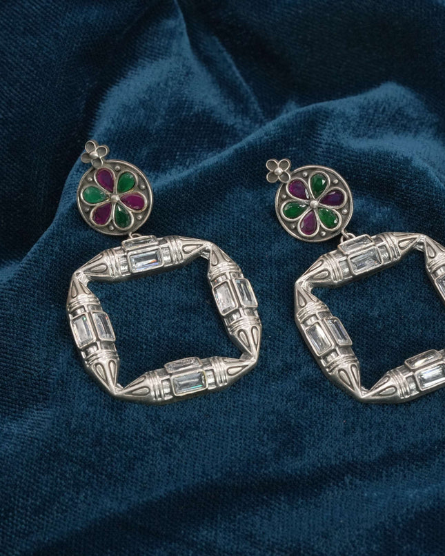 Silver Bloom Petal Earrings