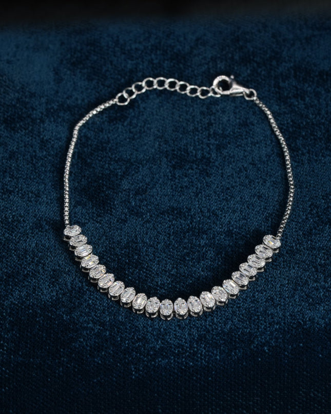 Crystal Glow 925 Sterling Silver Bracelet for Women