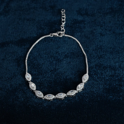 Crystal Blossom 925 Sterling Silver Bracelet for Women
